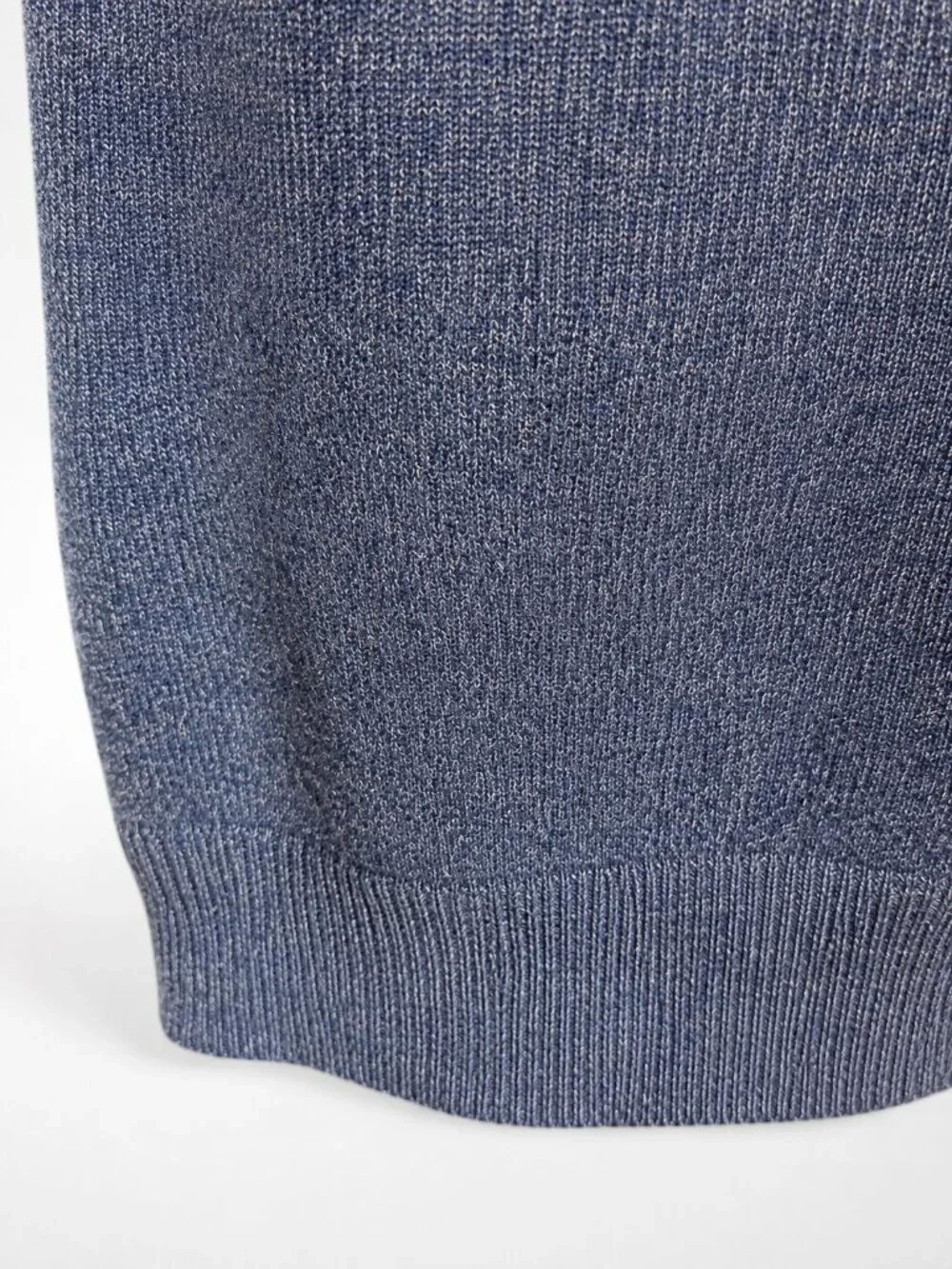 AMARO Made in Italy Blue Gray Merino Wool Cashmere Angora Knit Polo Sweater